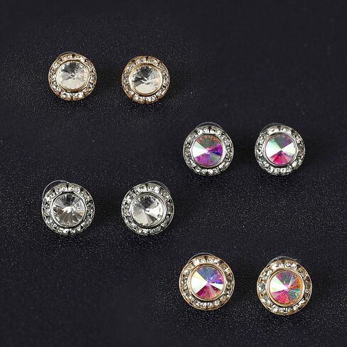 4 أزواج من أقراط مسابقة الرقص للنساء 15 ملم من حجر الراين لمسابقة الرقص أقراط هالة كريستال حلق رقص شركات أداء مرحلة الأوبرا وحفلات الزفاف مجوهرات على شكل دائري in Kuwait