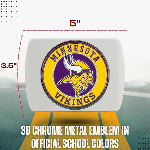 Minnesota Vikings NFL White Metal Hitch Cover with 3D Colored Team Logo by FANMATS - Unique Round Molded Design – Easy Installation on Truck, SUV, Car - Ideal Gift for Die Hard Football Fan in Saudi Arabia