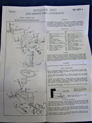 لينكولن ويلدر Sa-200 Redface Shorthood Blackface Zenith Carburator Kit in Kuwait