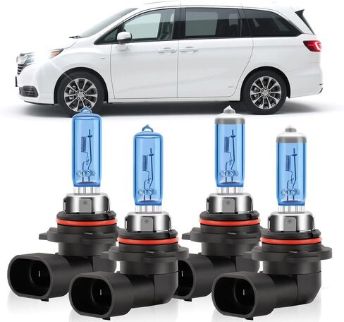 مصابيح الهالوجين الأمامية تناسب Honda Civic 2004-2015، 9005/H10/HB3 عالية الشعاع 9006/HB4 مصابيح أمامية عالية الأداء ذات شعاع منخفض، 20000LM سطوع 900%، 6000K أبيض، التوصيل والتشغيل، 4 عبوات in Kuwait