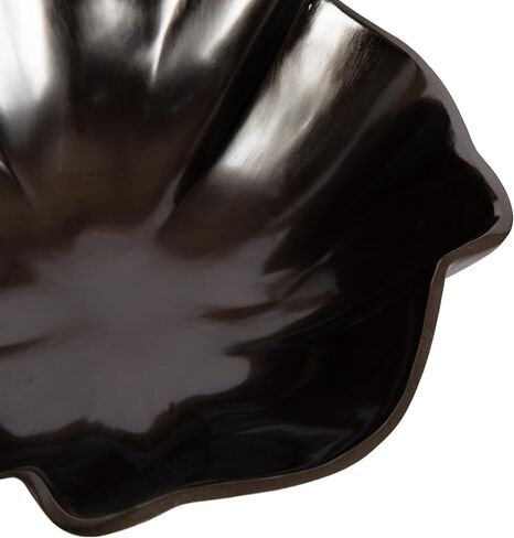 Kate and Laurel Flutte Scalloped Decorative Metal Serving Bowl; 10 x 10 x 3; Black Nickel; Modern Wavy Fruit Bowl for Kitchen Counter or Use as Tabletop Storage for an Entryway Table in Saudi Arabia