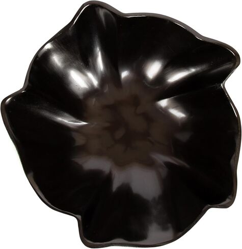 Kate and Laurel Flutte Scalloped Decorative Metal Serving Bowl; 10 x 10 x 3; Black Nickel; Modern Wavy Fruit Bowl for Kitchen Counter or Use as Tabletop Storage for an Entryway Table in Saudi Arabia