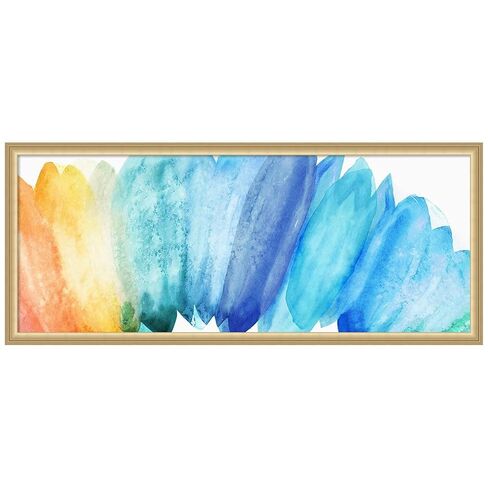 Amanti Art Framed Fabric Pinboard 42 x 18, Burst of Rainbow by Eva Watts Printed Casual Bulletin Board for Use as a Vision Board or Wall Organization, Florence Gold Frame in Saudi Arabia