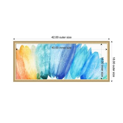 Amanti Art Framed Fabric Pinboard 42 x 18, Burst of Rainbow by Eva Watts Printed Casual Bulletin Board for Use as a Vision Board or Wall Organization, Florence Gold Frame in Saudi Arabia