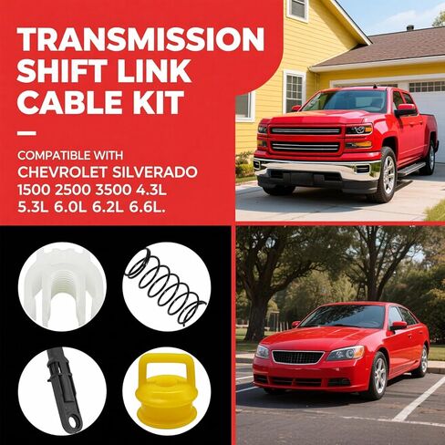 Shifter Cable Linkage Bushing Repair Kit Set, 5PCS Transmission Shifter Cable 14104 15276979 52855956AG Compatible with Chevy Silverado 1500 2500 3500 Buick Cadilac GMC JP RAM Dodge 2004-2020 in Saudi Arabia