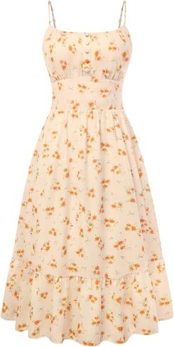 Belle Poque Floral Dress for Women 2026 Summer Sleeveless Flowy Ruffle Midi Dresses Elegant Wedding Guest Cocktail Dress in Saudi Arabia