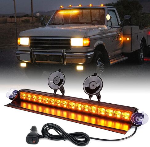 Xprite Emergency Dash Strobe Light ألومنيوم مع أكواب شفط مطورة، شريط إضاءة وامض للتحذير من مخاطر الزجاج الأمامي الداخلي لشاحنات رجال الإطفاء والإسعاف والمركبات التطوعية، أبيض أحمر in Saudi Arabia