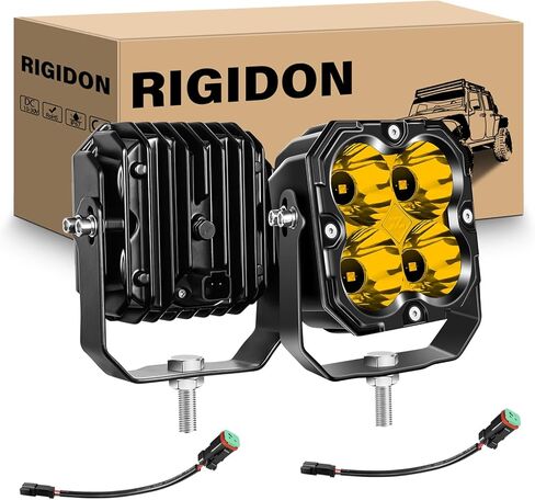 RIGIDON 46 Inch LED Light Bar, 210W 21000LM 3500K Yellow, Straight Curved Adjustable Linkable, Spot Flood Combo Driving Offroad Work Light with 16AWG DT Connector for Trucks, 4x4, Car, SUV, ATV, UTV in Saudi Arabia