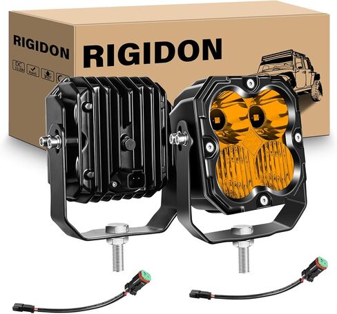 RIGIDON 46 Inch LED Light Bar, 210W 21000LM 3500K Yellow, Straight Curved Adjustable Linkable, Spot Flood Combo Driving Offroad Work Light with 16AWG DT Connector for Trucks, 4x4, Car, SUV, ATV, UTV in Saudi Arabia