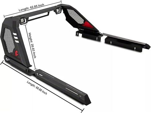 Black Horse Vigor Roll Bar Modular Black W / 40 "LED Light Bar متوافق مع 2005-2021 Nissan Frontier-VIRB07B-KIT in Saudi Arabia