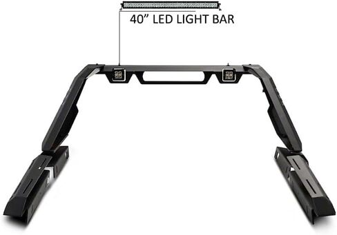 Black Horse Vigor Roll Bar Modular Black W / 40 "LED Light Bar متوافق مع 2005-2021 Nissan Frontier-VIRB07B-KIT in Saudi Arabia