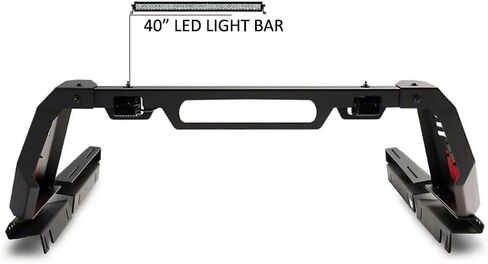 Black Horse Vigor Roll Bar Modular Black W / 40 "LED Light Bar متوافق مع 2005-2021 Nissan Frontier-VIRB07B-KIT in Saudi Arabia