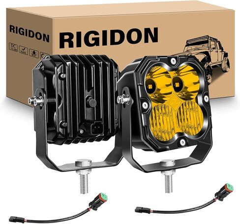 RIGIDON 46 Inch LED Light Bar, 210W 21000LM 3500K Yellow, Straight Curved Adjustable Linkable, Spot Flood Combo Driving Offroad Work Light with 16AWG DT Connector for Trucks, 4x4, Car, SUV, ATV, UTV in Saudi Arabia