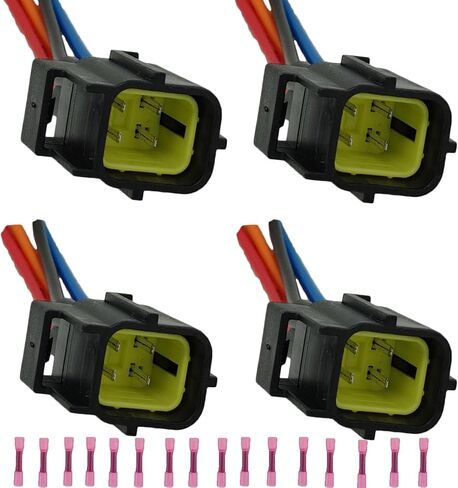 4 Pcs 4 Pins Oxygen O2 Sensor Upstream Downstream Connector Wiring Harness Pigtail Plug for Chrysler 300 Ram 1500 2500 3500 Jeep Commander Compass Patriot Wrangler Grand Cherokee in Saudi Arabia