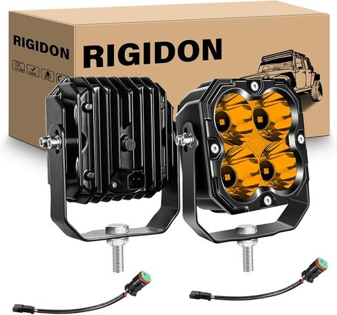 شريط إضاءة LED 46 بوصة من RIGIDON، 210 وات 21000LM 3500K أصفر، منحني مستقيم قابل للتعديل، مجموعة من الفيضانات البقعية للقيادة على الطرق الوعرة مع موصل 16AWG DT للشاحنات، 4x4، سيارة، سيارات الدفع الرباعي، ATV، UTV in Kuwait