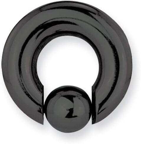 body jewelry Solid Titanium Captive 0G (8.2mm) 5/8 (15mm) Dia w 12mm Captive Ball Bl BCTTT0-60-12-BKZ in Saudi Arabia