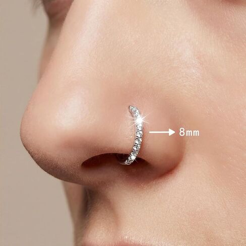 FANSING 16G 316L Surgical Stainless Steel Piercing Rings Hoop Set - Synthetic Opal & 3A Cubic Zirconia Cartilage Earrings Nose Ring in Saudi Arabia