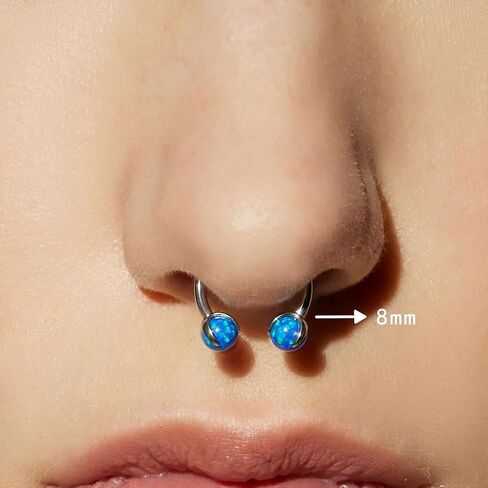 FANSING 16G 316L Surgical Stainless Steel Piercing Rings Hoop Set - Synthetic Opal & 3A Cubic Zirconia Cartilage Earrings Nose Ring in Saudi Arabia