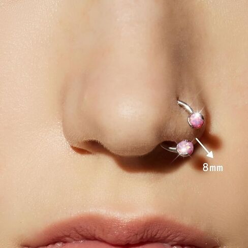 FANSING 16G 316L Surgical Stainless Steel Piercing Rings Hoop Set - Synthetic Opal & 3A Cubic Zirconia Cartilage Earrings Nose Ring in Saudi Arabia