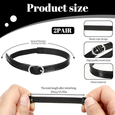 2 Pairs Shoe Straps, Detachable Ankle Strap for Heels, PU Leather Shoe Straps Extender Replacement with Buckle for Women Fixing Loose Heel in Saudi Arabia