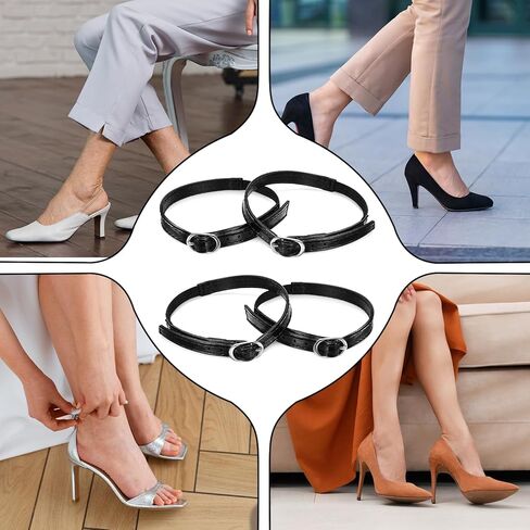 2 Pairs Shoe Straps, Detachable Ankle Strap for Heels, PU Leather Shoe Straps Extender Replacement with Buckle for Women Fixing Loose Heel in Saudi Arabia