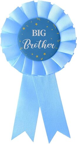 Big Brother Pin - Light Blue Ribbon Baby Shower Button Badge, Gift for Little Boys | Party Celebration Decoration 1pc (SH-K2) in Saudi Arabia
