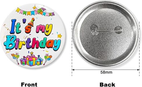 Dreuyet 9 Pieces Happy Birthday Pin Buttons Its My Birthday Pin 2.3 Inch Round Badges Birthday Party Decorations Set for Men and Women in Saudi Arabia