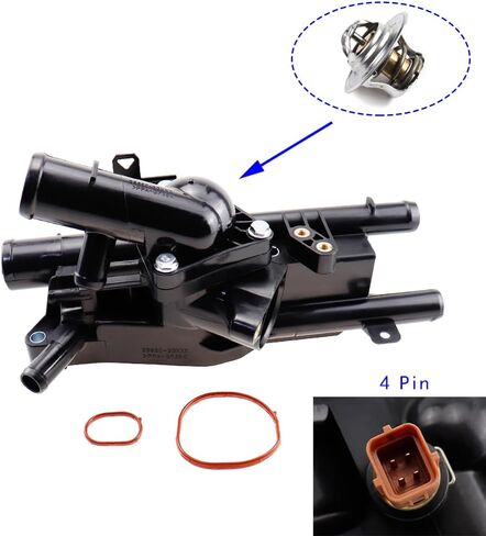 سيارة ترموستات الإسكان غطاء الجمعية رادياتير المحرك منفذ المياه المبرد صالح لشركة هيونداي كيا سانتا في توكسون سوناتا أوبتيما سورينتو سبورتاج 2.4L 25600-2G500 256002G500 in Kuwait