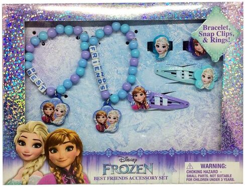 Disney Frozen Best Friend Accessory Set Includes: 2 Beaded Bracelets with Charms, 2 Snap Clips & 2 Rings in Saudi Arabia