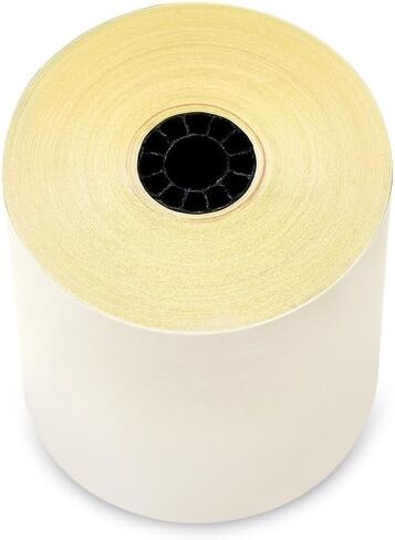 3 x 90 2-ply Carbonless Kitchen Printer Paper Rolls, POS/Cash Register Paper Roll, White/Canary, M119 TM300 TMU200 U220, BPA Free, 50 roll in Saudi Arabia