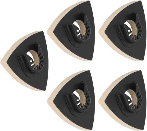 Yosoo Health Gear 5PCS Buffing Pads Triangular Wool Felt Polishing Pad with Alloy Steel Base for Oscillating Tool for Drill Buffer Attachment, Glass Polishing, and Rotary Tools in Saudi Arabia