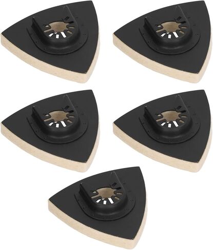 Yosoo Health Gear 5PCS Buffing Pads Triangular Wool Felt Polishing Pad with Alloy Steel Base for Oscillating Tool for Drill Buffer Attachment, Glass Polishing, and Rotary Tools in Saudi Arabia