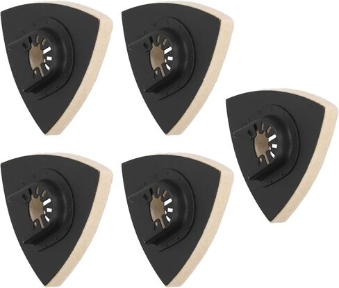 Yosoo Health Gear 5PCS Buffing Pads Triangular Wool Felt Polishing Pad with Alloy Steel Base for Oscillating Tool for Drill Buffer Attachment, Glass Polishing, and Rotary Tools in Saudi Arabia