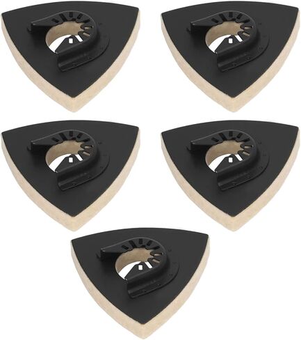 Yosoo Health Gear 5PCS Buffing Pads Triangular Wool Felt Polishing Pad with Alloy Steel Base for Oscillating Tool for Drill Buffer Attachment, Glass Polishing, and Rotary Tools in Saudi Arabia