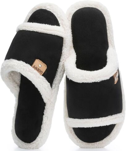 شباشب نسائية مفتوحة من الأمام، شباشب من الجلد السويدي للاستخدام الداخلي والخارجي مع إسفنج مريح مريح غير قابل للانزلاق أحذية منزلية للسيدات صنادل هدايا للنساء ووصيفة العروس in Kuwait