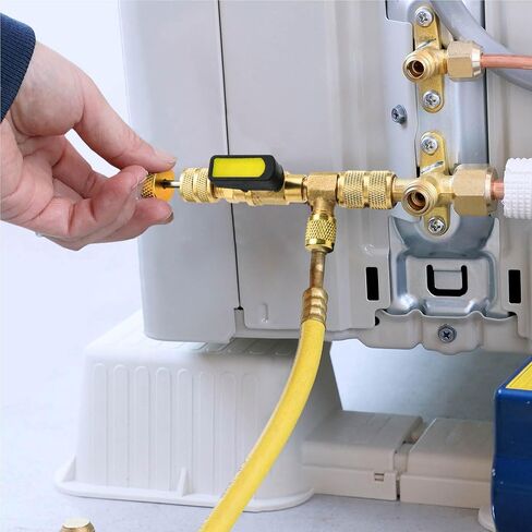 أداة تثبيت مزيل قلب الصمام ومجموعة مفتاح ربط خدمة التدفئة والتهوية وتكييف الهواء، أداة إزالة قلب التدفئة والتهوية وتكييف الهواء مع 1/4 بوصة و5/16 بوصة متوافقة مع SAE، تناسب أنظمة R410A R22 R134a، مجموعة أدوات إصلاح تبريد التيار المتردد in Kuwait