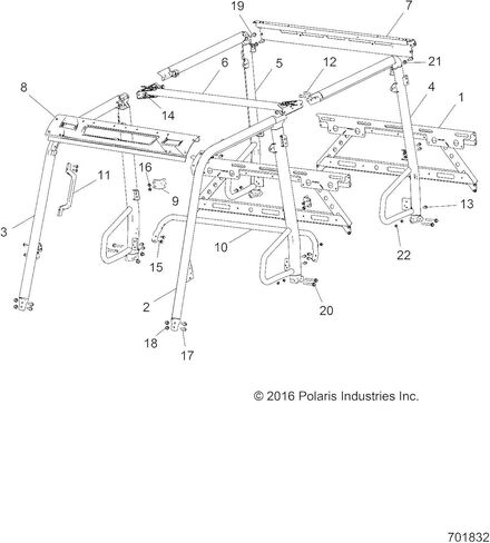 Polaris 1022611-458 WELD-CABFRAME FRT CREW RH M.BK Ranger 570 in Saudi Arabia