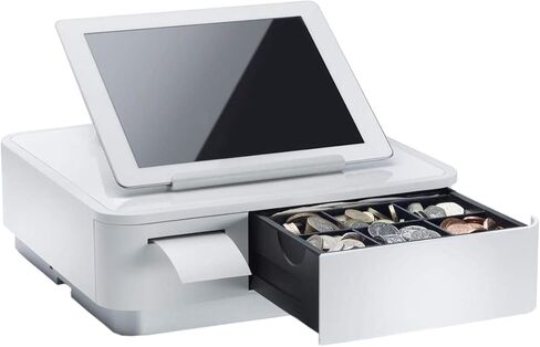 Star Micronics mPOP Integrated USB-C Lightning Receipt Printer & Cash Drawer with Tablet Stand - White in Saudi Arabia