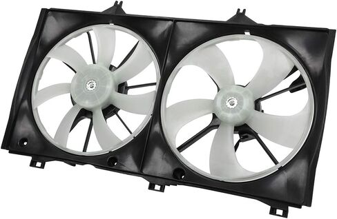 Radiator Cooling Fan Assembly Compatible with 2009-2016 for Toyota for Venza 2.7L 2010-2011 for Toyota for Camry 2.5L, Black&White Radiator Fan Direct Fit Replacement for Engine Cooling Fan in Saudi Arabia