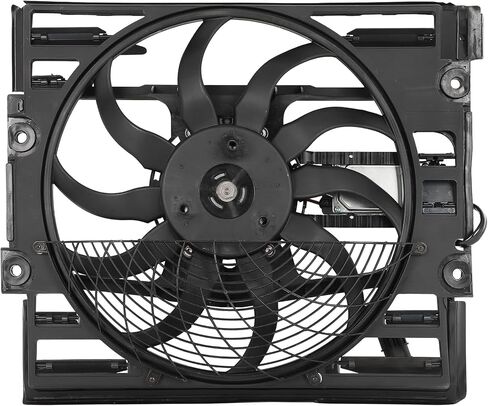 Radiator Cooling Fan Assembly Compatible with 2003 for BMW for Z8 4.8L 1999-2001 for BMW for 740i 4.4L 1999-2001 for BMW for 750iL 5.4L, Black Radiator Fan Replacement for Engine Cooling Fan in Saudi Arabia