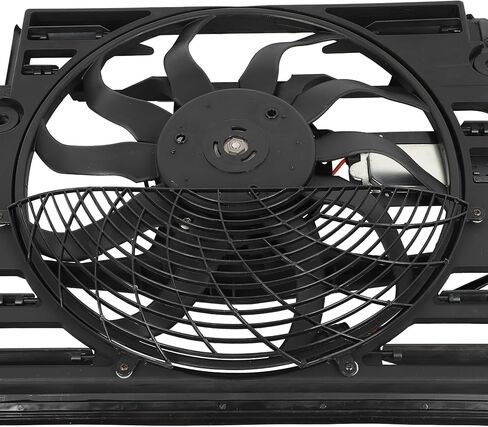 Radiator Cooling Fan Assembly Compatible with 2003 for BMW for Z8 4.8L 1999-2001 for BMW for 740i 4.4L 1999-2001 for BMW for 750iL 5.4L, Black Radiator Fan Replacement for Engine Cooling Fan in Saudi Arabia
