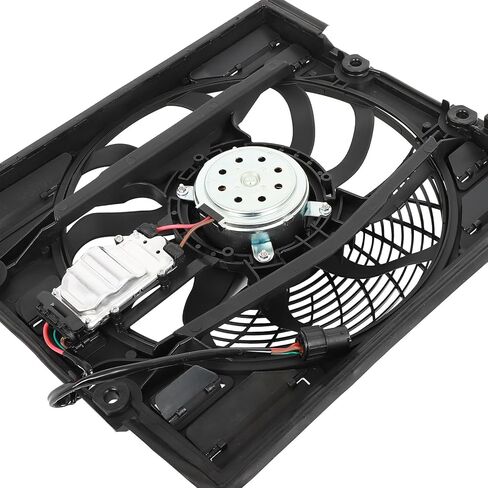 Radiator Cooling Fan Assembly Compatible with 2003 for BMW for Z8 4.8L 1999-2001 for BMW for 740i 4.4L 1999-2001 for BMW for 750iL 5.4L, Black Radiator Fan Replacement for Engine Cooling Fan in Saudi Arabia
