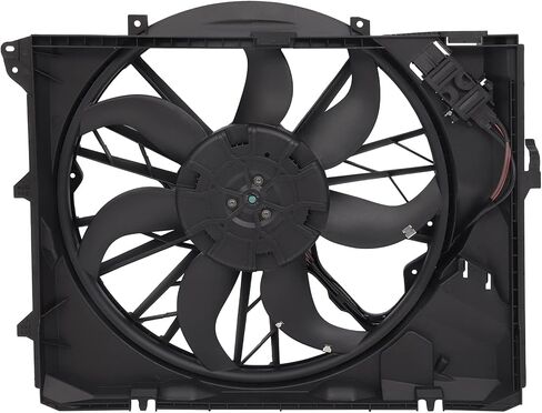 مجموعة مروحة تبريد الرادياتير متوافقة مع 2006 لسيارات BMW لـ 325i 3.0L 2008-2013 لسيارات BMW لـ 128i 3.0L 2006 لسيارات BMW لـ 330i 3.0L، استبدال مروحة المبرد السوداء لمروحة تبريد المحرك in Saudi Arabia