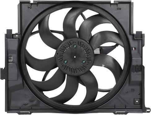 مجموعة مروحة التبريد متوافقة مع 2014-2016 لسيارات BMW لـ 228i 2.0L 2014-2018 لسيارات BMW لـ 320i xDrive 2.0L، مروحة مشعاع سوداء مناسبة مباشرة للاستبدال لمروحة تبريد المحرك in Saudi Arabia