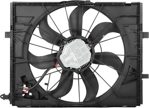 Radiator Cooling Fan Assembly Compatible with 2018-2019 for Mercedes-Benz for E300/E350 2.0L 2018 for Mercedes-Benz for E400 3.0L, Black Radiator Fan Replacement for Engine Cooling Fan in Saudi Arabia
