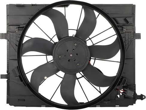 Radiator Cooling Fan Assembly Compatible with 2018-2019 for Mercedes-Benz for E300/E350 2.0L 2018 for Mercedes-Benz for E400 3.0L, Black Radiator Fan Replacement for Engine Cooling Fan in Saudi Arabia