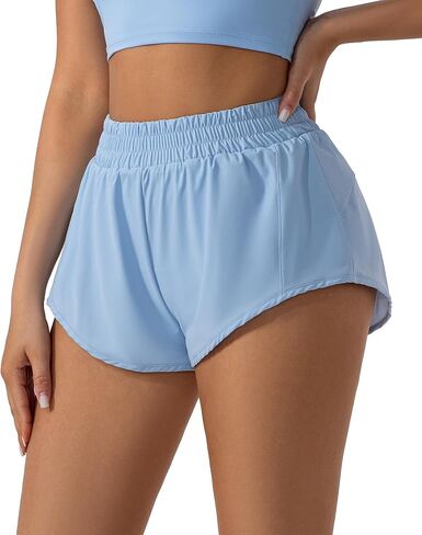 MEIVSO Mini Running Shorts for Women, Quick Dry Workout Short Womens Yoga Athletic Short with Liner in Saudi Arabia