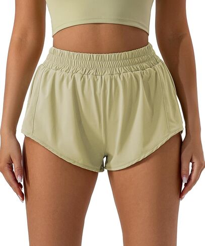 MEIVSO Mini Running Shorts for Women, Quick Dry Workout Short Womens Yoga Athletic Short with Liner in Saudi Arabia
