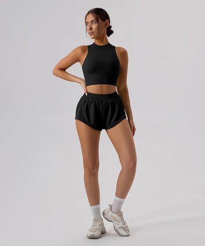 MEIVSO Mini Running Shorts for Women, Quick Dry Workout Short Womens Yoga Athletic Short with Liner in Saudi Arabia