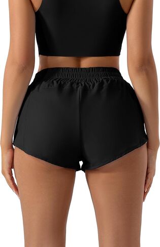 MEIVSO Mini Running Shorts for Women, Quick Dry Workout Short Womens Yoga Athletic Short with Liner in Saudi Arabia
